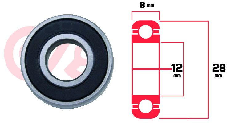 Rodamiento 6001 2Rs Para Laternador Kia Embrague Honda Universal