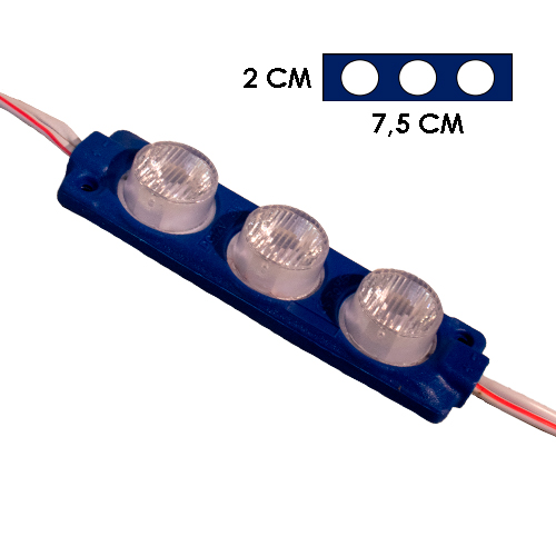 Modulo 3Led Con Difusor 3D Azul 24V Ip-67