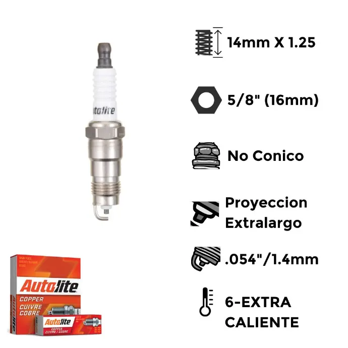 Bujías Autolite Cobre X4 - NGK BKR6EKC BOSCH FR7LDC